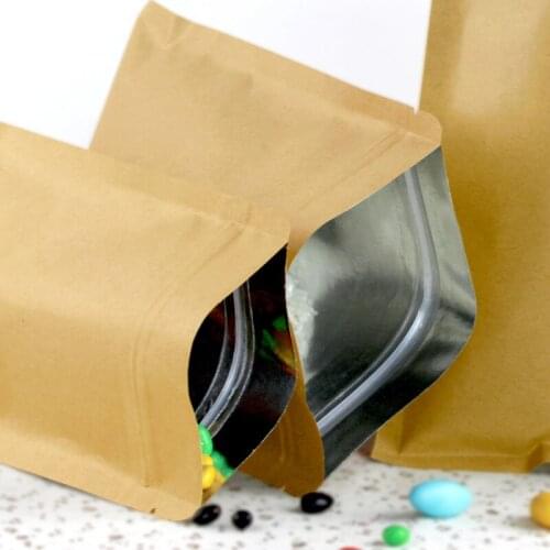 Free DHL 6*8cm Lot Kraft Paper Mylar Ziplock Zip Lock Storage Packing Pouches Kraft Aluminum Foil Heat Seal Valve Packaging Bag