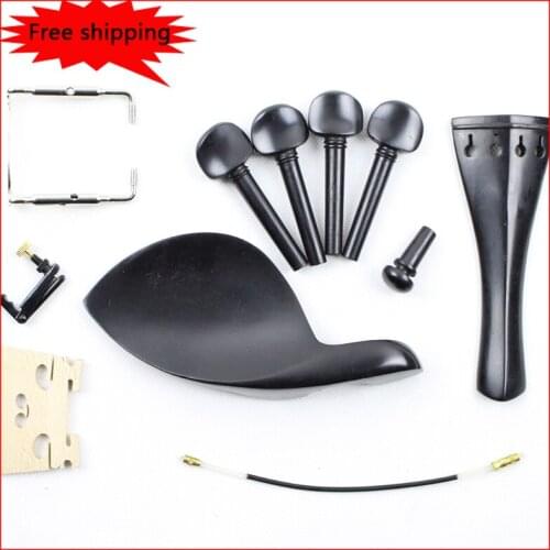 Ebony wood 4/4 violin accessories code bridge Chinrest intestinal fine-tuning the tuner tail rope
