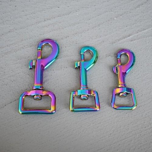 20 Pcs 15/20/25mm Colourful Metal Snap Hook Leather Strap Bag Buckles Clasps Lobster Dog Collar Keychain Swivel Trigger Clips