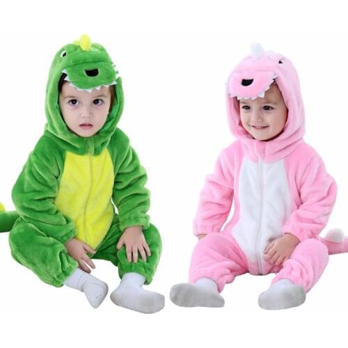 Infant Toddler Dinosaur Romper Costume Fleece Dragon Halloween Birthday Gift