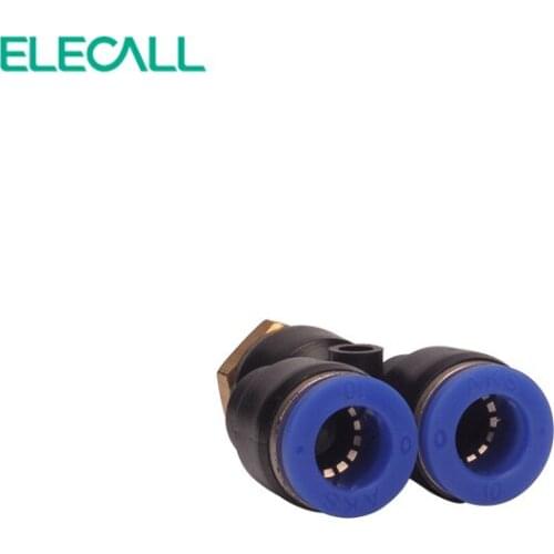 ELECALL 5pcs pneumatic push fittings air connectors Y-type 3-way push thread air quick connector Plug PX10-01