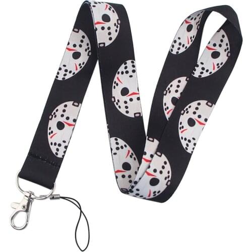 ER125 Horror Movie Character Killer Black Lanyards ID Badge Holder ID Card Pass Mobile Phone Straps Badge Key Holder Keychain