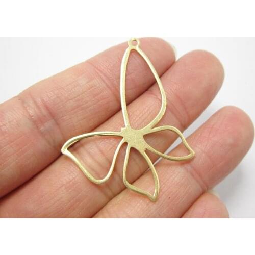 Brass pendant Butterfly earrings charm 42.6x32.6mm Brass components -10pcs R1134