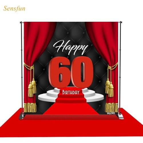 LEVOO Photography Backdrop 60th Birthday Party Decorations Carpet Photo Backgrounds Photocall Shoot Props Photo Shoots Vinyl