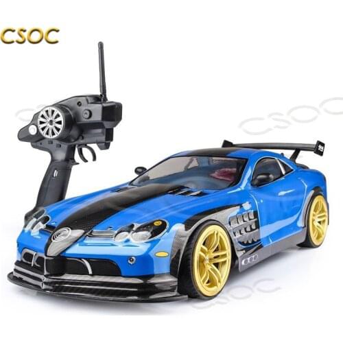 CSOC 1:10 Radio Control Drift Cars One-click Acceleration to 70km/H In 2 Battery RC Remote Race Big Off-road 4WD Adult