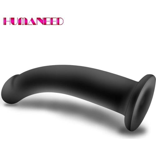 Soft Silicone Jelly Big Black Dildo Realistic Dick Fake Penis Bend Butt Plug Sex Toys for Women Men Lesbian Vagina Anal Massage