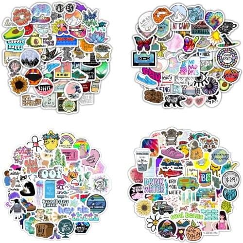 50pcs small fresh visco girl Stickers for Travel Luggage Bike Motorcycle Phone Laptop waterproof Sticker retro stickers Decals