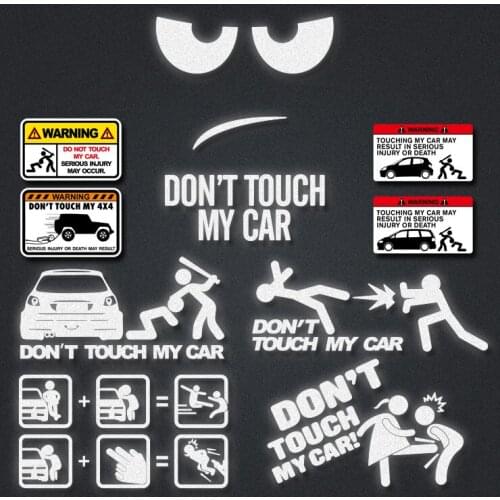 DON'T TOCH MY CAR personality cartoon glass body decoration reflective car stickers