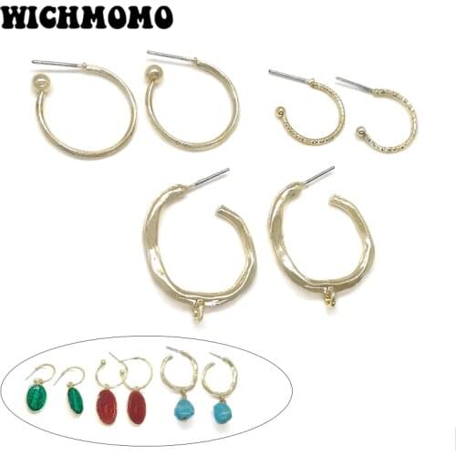 New 15-23mm 10pieces/bag High Quality Zinc Alloy Rounds Hook Earring Base Connectors Linkers for DIY Earring Jewelry Accessories