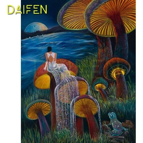 Full Round Diamond painting Cross stitch moon sea Full Square Diamond mosaic Cartoon girl mushroom frog 5DDIY Diamond embroidery