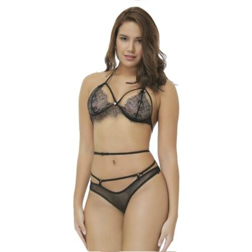 See Through Bondage Mesh Sex Bra Harness Sexy Lingerie Set Transparent Briefs Sexi Women Erotic Underwear Ladies Lace Panties