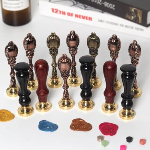 DIY 2PC Handicrafts Wax Seal Stamp Wax Scrapbooking Stamps Plant series Invitation Copper Head Decorative Stamps Fine