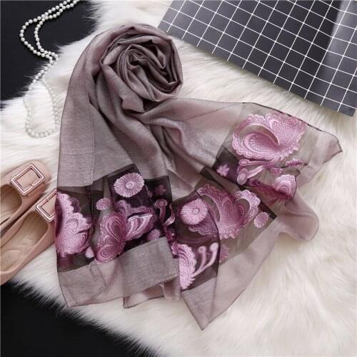 Butterfly Digital Printing Flower Scarf Women Sunscreen Shawl Foulard Hijab Scarves Echarpe Sjaal Pashmina 0308