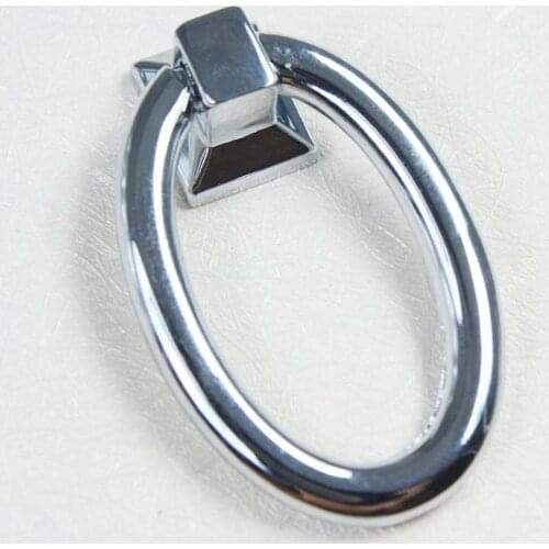 42mm modern simple fashion elipso shaky drop rings furniture knob silver chrome darwer cabinet dresser rings knob pull handle