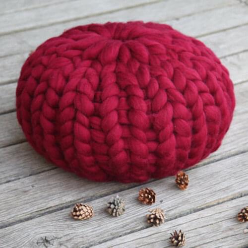 Handmade Woven Cushion Nordic Style Soft Round Thick Line Mat Pillow Knitted Wool Sofa Chair Cushion Photo Props Home Decor