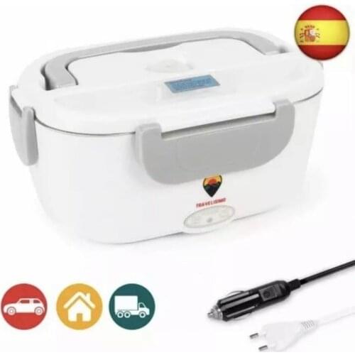 Travelisimo electric fiambrera 2 in 1 for car/truck and work. 220v/12v. Thermo Tarter hot food stainless steel 1.5L