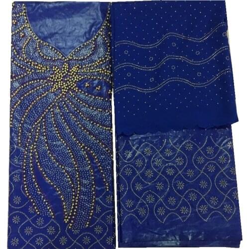 Heavy Beaded African French Fabric Bazin Riche Textile With Stones Beaded Embroidered Fabrics Nigeria Bridal Lace 3+2+2yards/lot