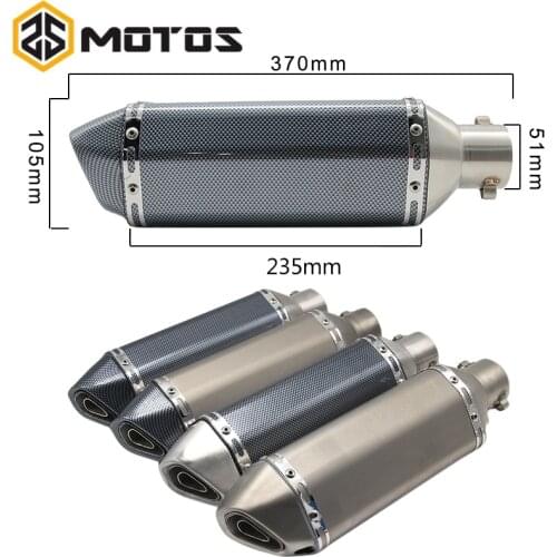 ZS MOTOS Universal Motorcycle Modified Scooter Ak yoshimura Exhaust Muffle pipe for CBR1000 R6 Z750 Z800 ER6R TMAX530