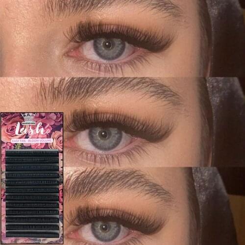 2021 popular 8-20mm matte super easy fans Austomatic Flowering 1s Blooming Fans Fast Fanning Lash Extension for Mackup Beauty