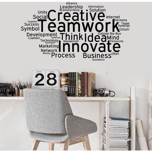 Creative Study Teamwork Vinyl Wall Decal Team Work Office Living Room Art Decor Stickers Removable Room decoration Mural Y57