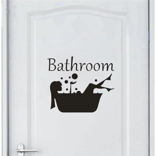 Woman Shower Bathtub Wall Stickers Bathroom Toilet Home Decoration Window Glass Door Waterproof Wallpaper Vinyl Art Mural Decor
