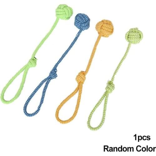 Pet Hand Pull Cotton Ball Chew Toy With Knot Molar Cleaning Teeth Rope Knot Ball Dog Pet Toys