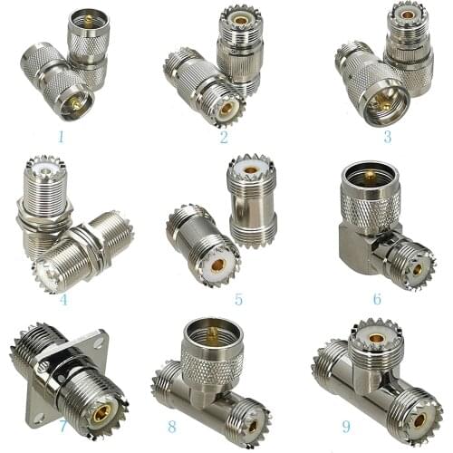 UHF to UHF SO239 PL259 Right angle Straight 4 Type RF adapter connector