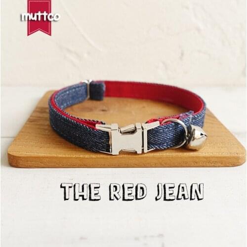 10pcs/lot MUTTCO Retailing self-designed collar THE RED JEAN mazarine and red cat collar 2 sizes UCC038