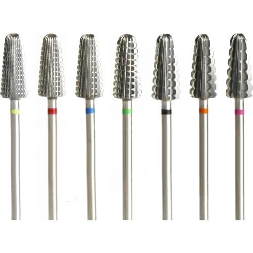 10PCS/Bag Milling Cutter Manicure Drill Bits Tungsten Carbide Nail Drill Bit Burr Remove Skin Rotary Gel Electric Manicure Tools