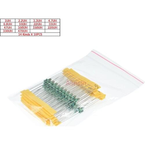 140pcs 14 values*10PCS 0307 1uH to 470uH Inductor color ring Inductor Assorted Kit