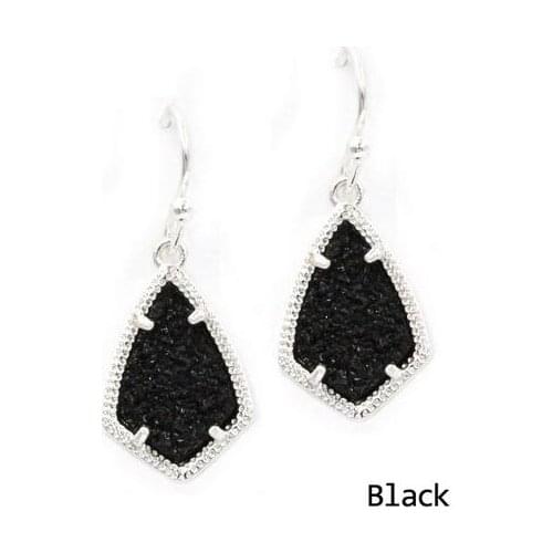 2018 New Small Kite Square Geometric Resin Druzy Tear Drop Earrings for women