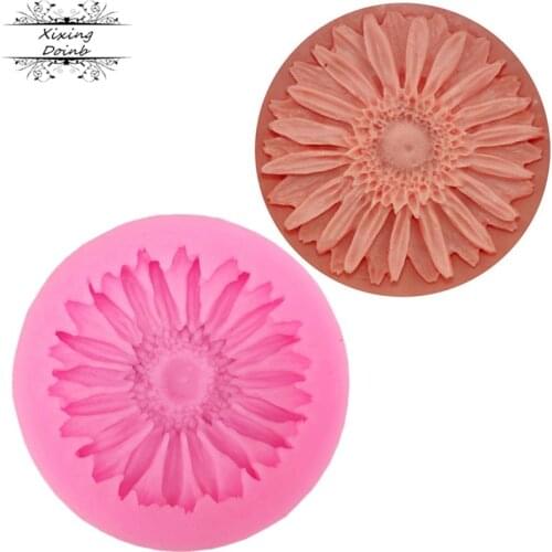 3D chrysanthemum mold silicon mold chocolate fudge jelly cake mold sunflower biscuit cake decoration tool