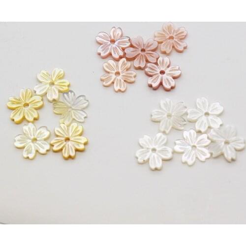 5pcs Natural Mother-of-pearl 8mm Sakura Flower Shell Beads Jewelry Making Handmade DIY Bracelet Earrings Hair Clip Accessories