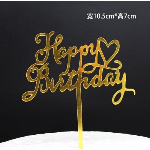 INS Happy Birthday Party Cake Topper Acrylic Birthday party Dessert decoration for Baby shower Baking supplies