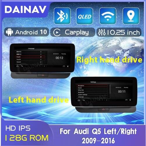Android Car Radio For Audi Q5 2009-2018 Left Right wheel GPS Navigation Auto Head unit Multimedia Player Stereo Display Receiver