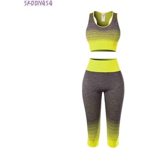 Seamless Yoga Sets Women Gym Clothes Fitness Clothing Women Sport Gym Set Sportswear Leggings High Waist and Hips Workout Set