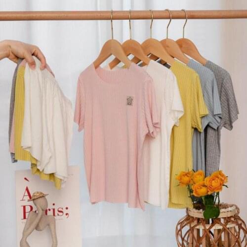 Childrens Clothing Girls Home Outfit 2021 Summer New Modal Short Sleeve Sets Comfortable Solid Color Kids Clothes Set For Girl