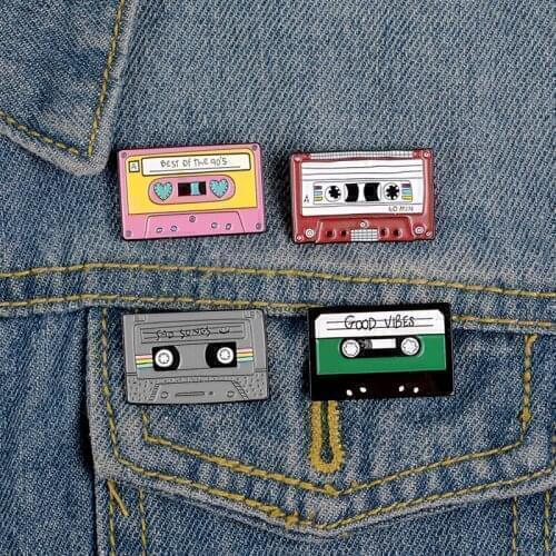 Enamel Pin Cute Cartoon Tape Brooch for Women Music CD Pins Metal Badges Broche for Woman Brooches Lapel Pines Brosche Jewelry