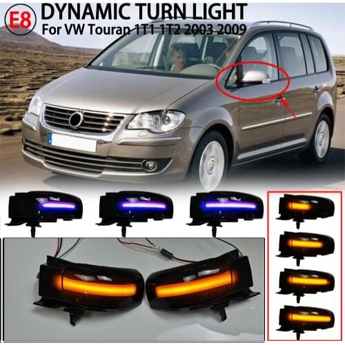 For VW Touran 1T1 1T2 2003 2004 2005 2006 2007 2009 LED Dynamic Turn Signal Light Side Mirror Indicator Sequential Blinker Lamp