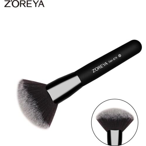 ZOREYA Brand Fan Brush Elegant Makeup Brush With Matt Black Handle Face Make Up Tool 2018 Popular Model