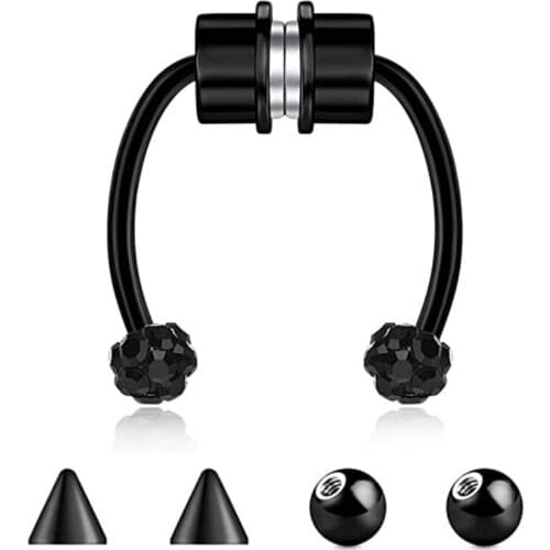 Nose Ring Reusable Alloy Fake Magnetic False Nose Ring Horseshoes Non Piercing Hoop Jewelry For Party