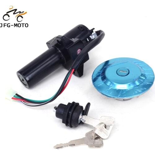 Motorcycle Scooter Lock Set Ignition Switch Fuel Gas Tank Cap Seat Lock Keys For YAMAHA YBR125 2005 2006 2007 2008 2009 YBR 125