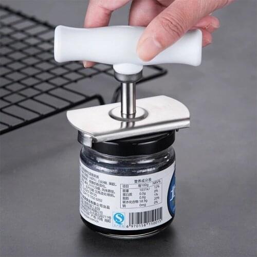 Stainless steel can opener adjustable manual screw seal cover remover unscrew screw bottle opener kitchen gadget