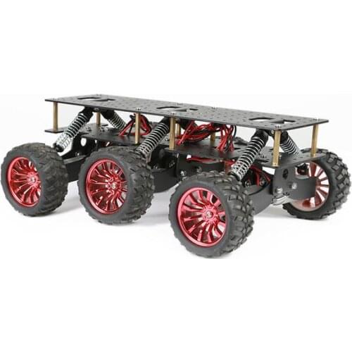 6WD Metal Robot Cross-country Chassis DIY Platform for Arduino robot WIFI Car Off-road Climbing Raspberry Pi color black