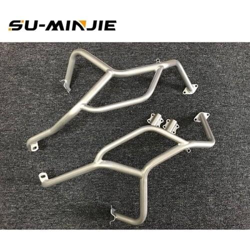 MINJIE New Steel Oil Tank Engine Guards Highway Crash Bars Upper + Lower Frame Protector for BMW F800GS F700GS F650GS 2008-2017