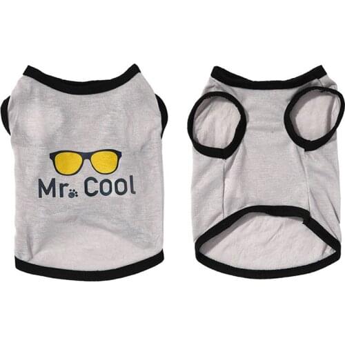 Mr Cool Printed Dog Clothing Poodle Bichon Pomeranian Sleeveless Vest for Summer Puppy Dogs Thin Clothes Pet Stuffs Supplies