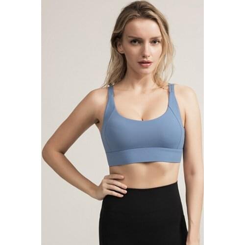 New Style Solid Color Sports Underwear Tank Women Shockproof Gathering Running Vest Type Fitness Beauty Back Yoga Bra Top