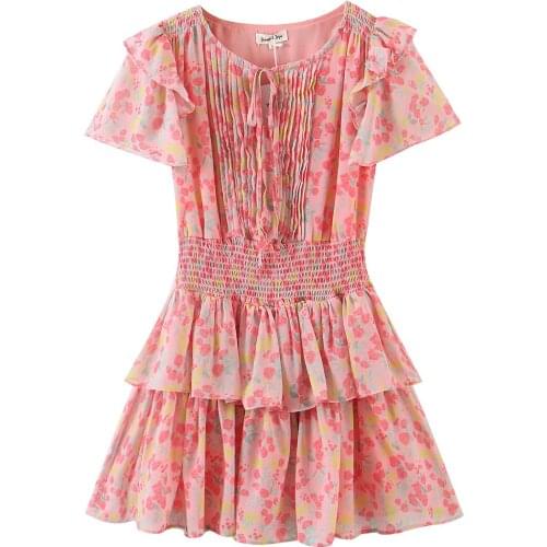 JC·KILIG 2021 Print Pleated Holiday Dress YF7645