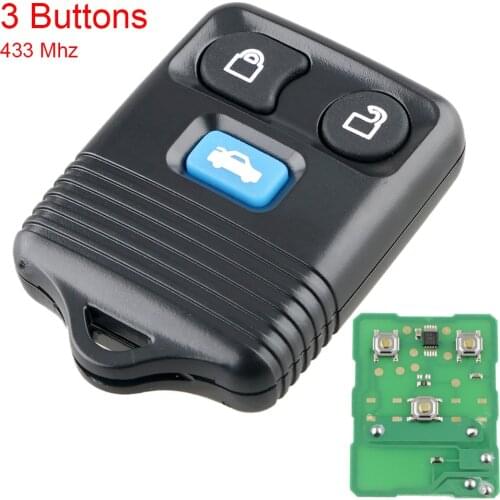 433MHz 3 Button Keyless Entry Remote Control Car Key Fob Transmitter Clicker Alarm for Ford Transit MK6/ Mazda Mercury 1998-2009