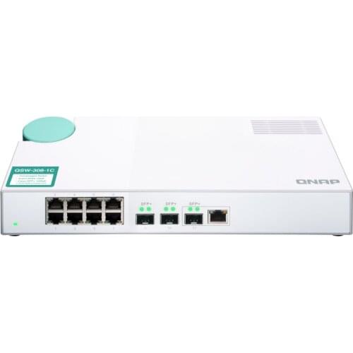 QNAP NAS QSW-308S Storage Server 3-Port 10G SFP+(10GbE SFP+/RJ45 Combo Port) 11 Port 5-bay NAS Gigabit Unmanaged Diskless 2019